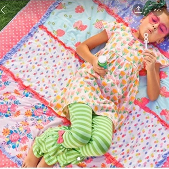 Matilda Jane 'Going Together' Quilt Blanket‎ Throw Pink Floral Strawberry Cotton